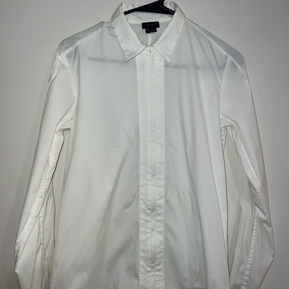 Theory White Dress Shirt Classic Cotton Design